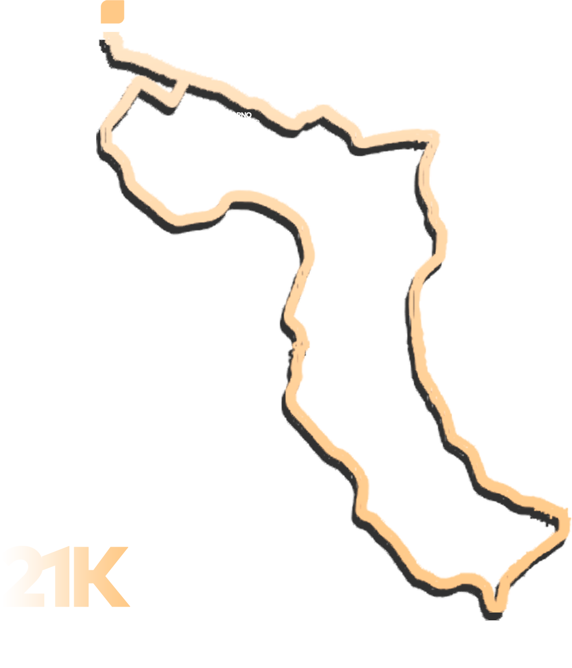 Mapa recorrido 21 kilómetros